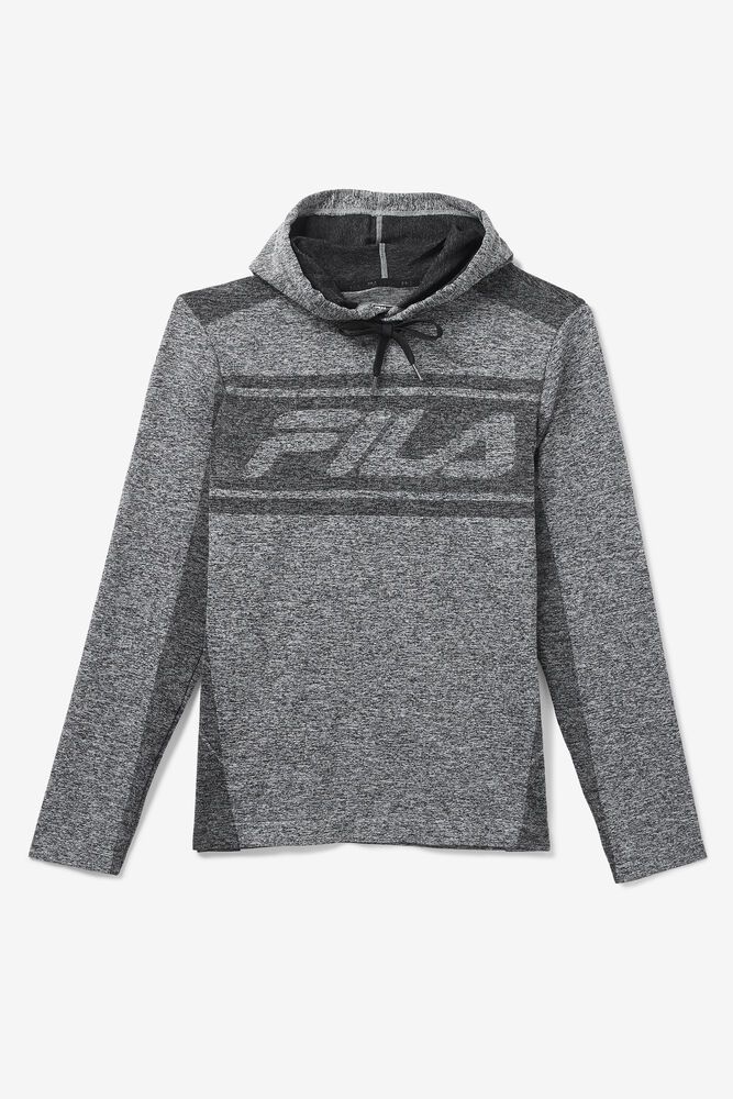 Fila Hoodie Mens Grey Sawyer Engineered - Ireland 46230-AECS